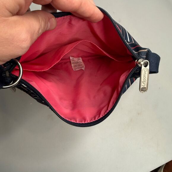 Le SportSac Women's Angle Lines Patter Multicolor Crossbody Shoulder Bag - Picture 10 of 16